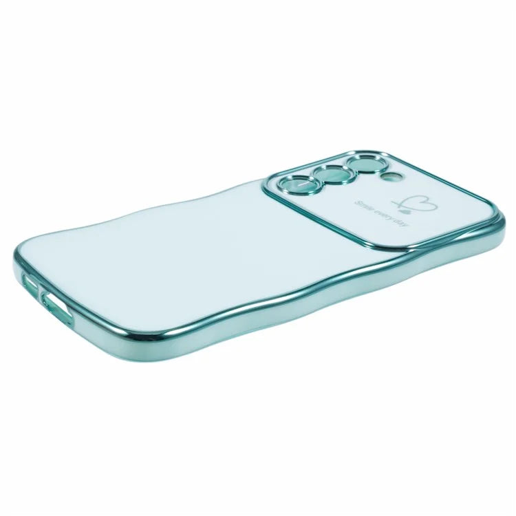 For Samsung Galaxy S23 Case Love Hearts TPU Phone Cover Curly Wave Frame Large Window