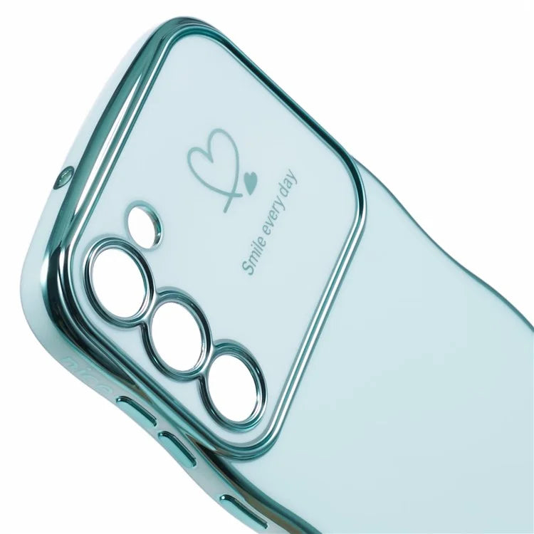 For Samsung Galaxy S23 Case Love Hearts TPU Phone Cover Curly Wave Frame Large Window