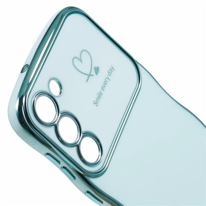 For Samsung Galaxy S23 Case Love Hearts TPU Phone Cover Curly Wave Frame Large Window