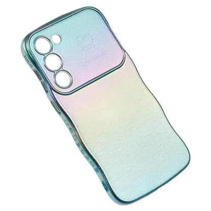 For Samsung Galaxy S23 Case Curly Shape Love Heart TPU Phone Cover Iridescent Gradient
