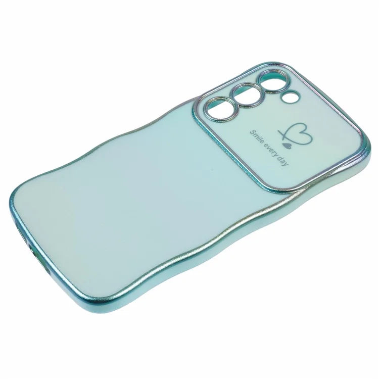 For Samsung Galaxy S23 Case Curly Shape Love Heart TPU Phone Cover Iridescent Gradient
