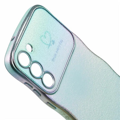 For Samsung Galaxy S23 Case Curly Shape Love Heart TPU Phone Cover Iridescent Gradient
