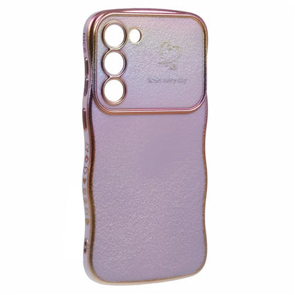 For Samsung Galaxy S23 Case Curly Shape Love Heart TPU Phone Cover Iridescent Gradient