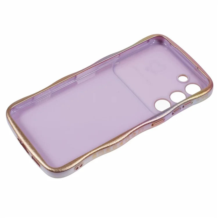For Samsung Galaxy S23 Case Curly Shape Love Heart TPU Phone Cover Iridescent Gradient