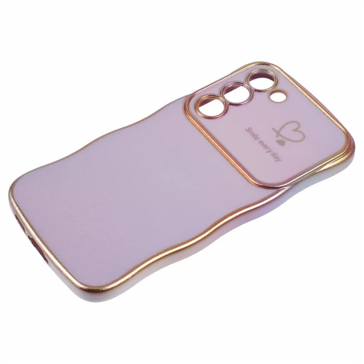 For Samsung Galaxy S23 Case Curly Shape Love Heart TPU Phone Cover Iridescent Gradient