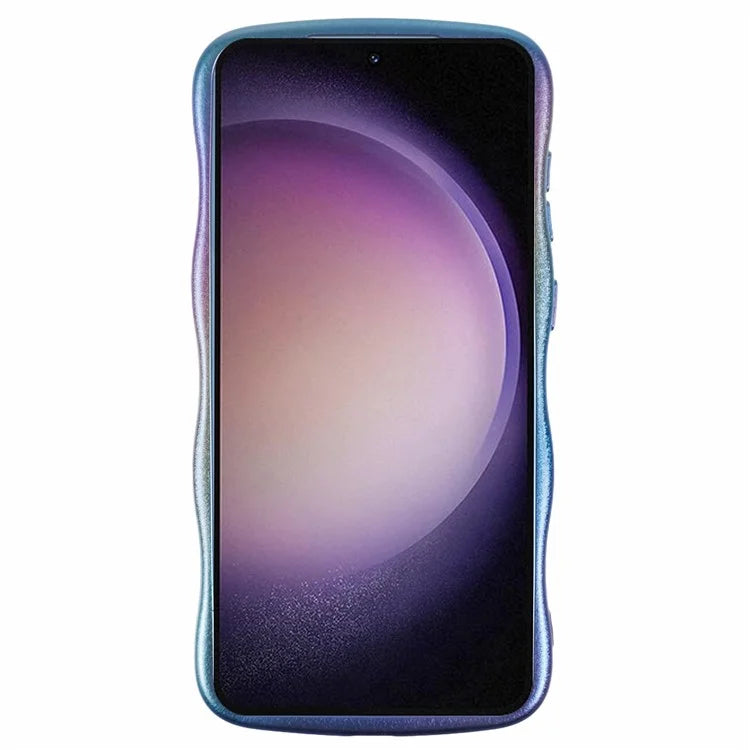 For Samsung Galaxy S23 Case Curly Shape Love Heart TPU Phone Cover Iridescent Gradient