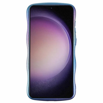 For Samsung Galaxy S23 Case Curly Shape Love Heart TPU Phone Cover Iridescent Gradient