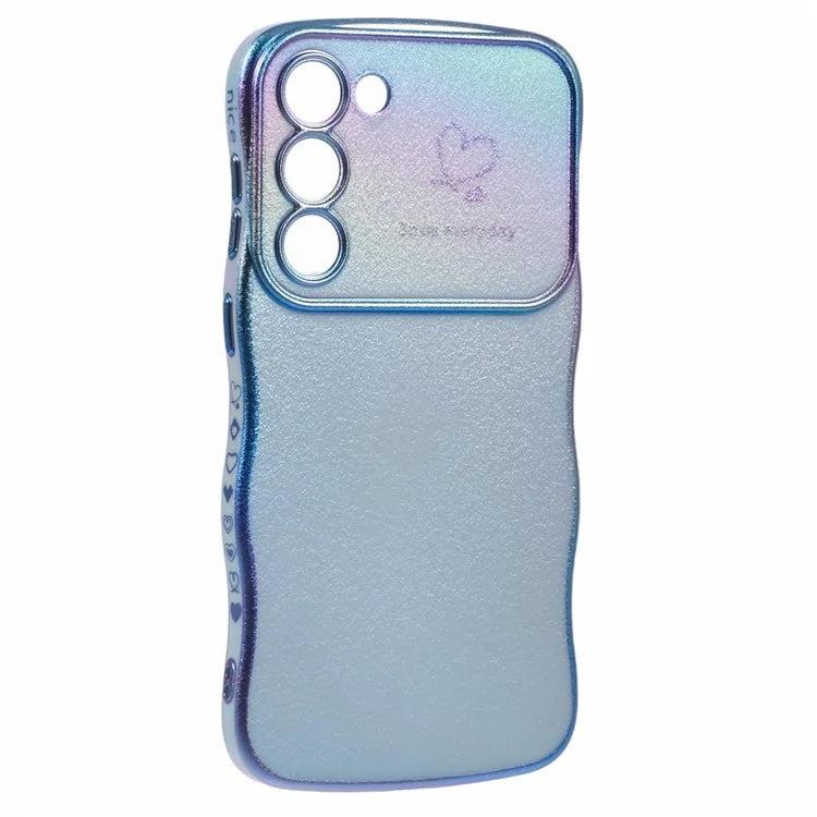 For Samsung Galaxy S23 Case Curly Shape Love Heart TPU Phone Cover Iridescent Gradient