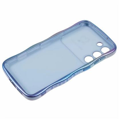 For Samsung Galaxy S23 Case Curly Shape Love Heart TPU Phone Cover Iridescent Gradient