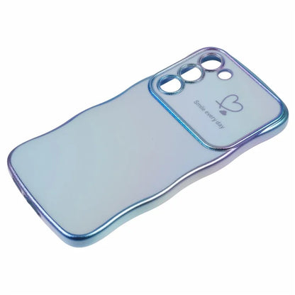For Samsung Galaxy S23 Case Curly Shape Love Heart TPU Phone Cover Iridescent Gradient