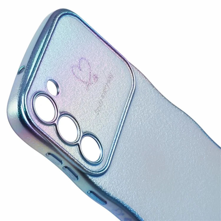 For Samsung Galaxy S23 Case Curly Shape Love Heart TPU Phone Cover Iridescent Gradient