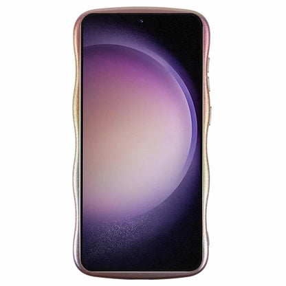 For Samsung Galaxy S23 Case Curly Shape Love Heart TPU Phone Cover Iridescent Gradient