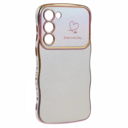 For Samsung Galaxy S23 Case Curly Shape Love Heart TPU Phone Cover Iridescent Gradient