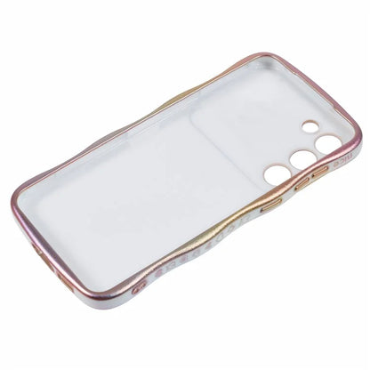 For Samsung Galaxy S23 Case Curly Shape Love Heart TPU Phone Cover Iridescent Gradient