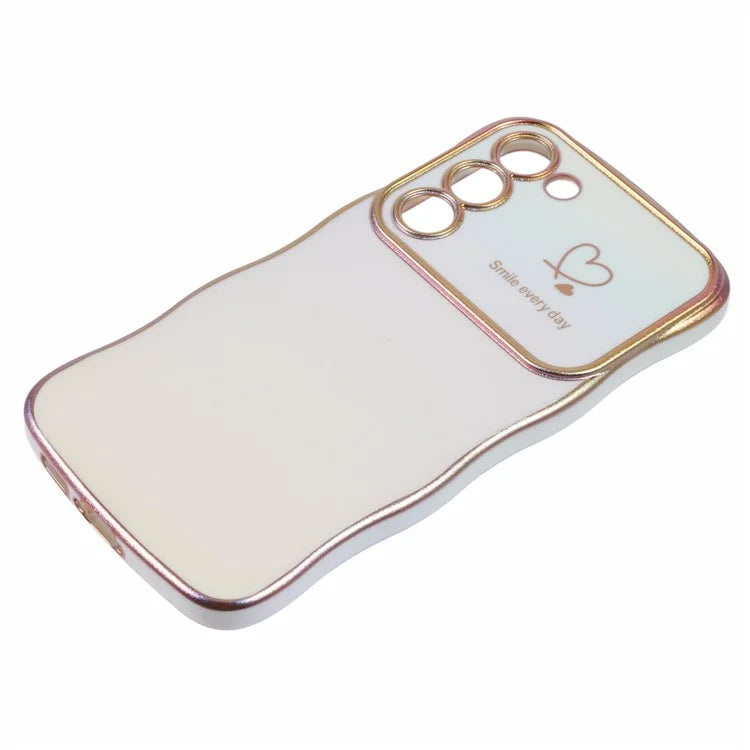 For Samsung Galaxy S23 Case Curly Shape Love Heart TPU Phone Cover Iridescent Gradient