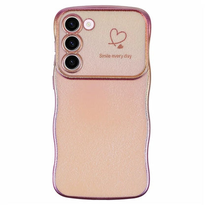 For Samsung Galaxy S23 Case Curly Shape Love Heart TPU Phone Cover Iridescent Gradient