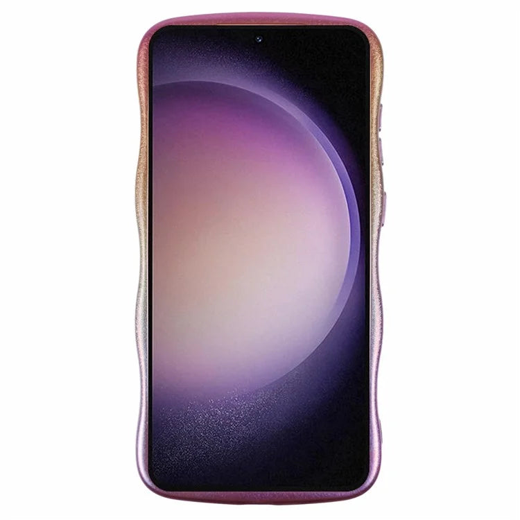 For Samsung Galaxy S23 Case Curly Shape Love Heart TPU Phone Cover Iridescent Gradient