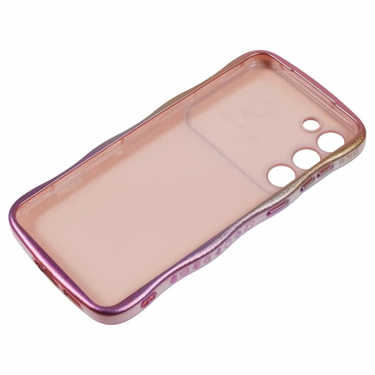 For Samsung Galaxy S23 Case Curly Shape Love Heart TPU Phone Cover Iridescent Gradient