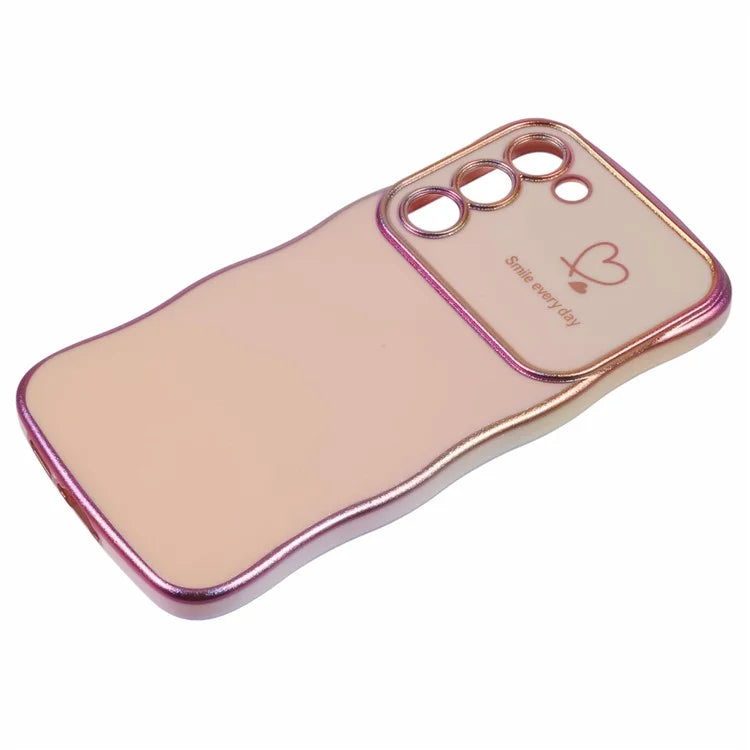 For Samsung Galaxy S23 Case Curly Shape Love Heart TPU Phone Cover Iridescent Gradient