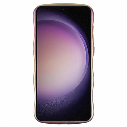 For Samsung Galaxy S23 Case Curly Shape Love Heart TPU Phone Cover Iridescent Gradient
