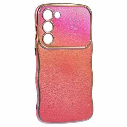 For Samsung Galaxy S23 Case Curly Shape Love Heart TPU Phone Cover Iridescent Gradient