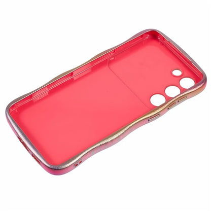 For Samsung Galaxy S23 Case Curly Shape Love Heart TPU Phone Cover Iridescent Gradient
