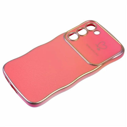 For Samsung Galaxy S23 Case Curly Shape Love Heart TPU Phone Cover Iridescent Gradient