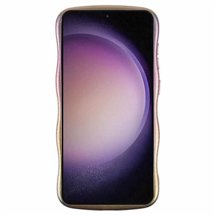 For Samsung Galaxy S23 Case Curly Shape Love Heart TPU Phone Cover Iridescent Gradient