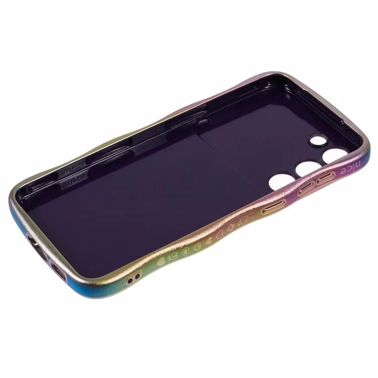 For Samsung Galaxy S23 Case Curly Shape Love Heart TPU Phone Cover Iridescent Gradient