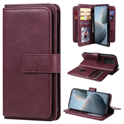 KT Multi-Functional Series-1 For Xiaomi 14T Case 10 Card Holder Leather Phone Cover Stand