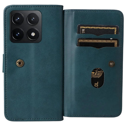 KT Multi-Functional Series-1 For Xiaomi 14T Case 10 Card Holder Leather Phone Cover Stand