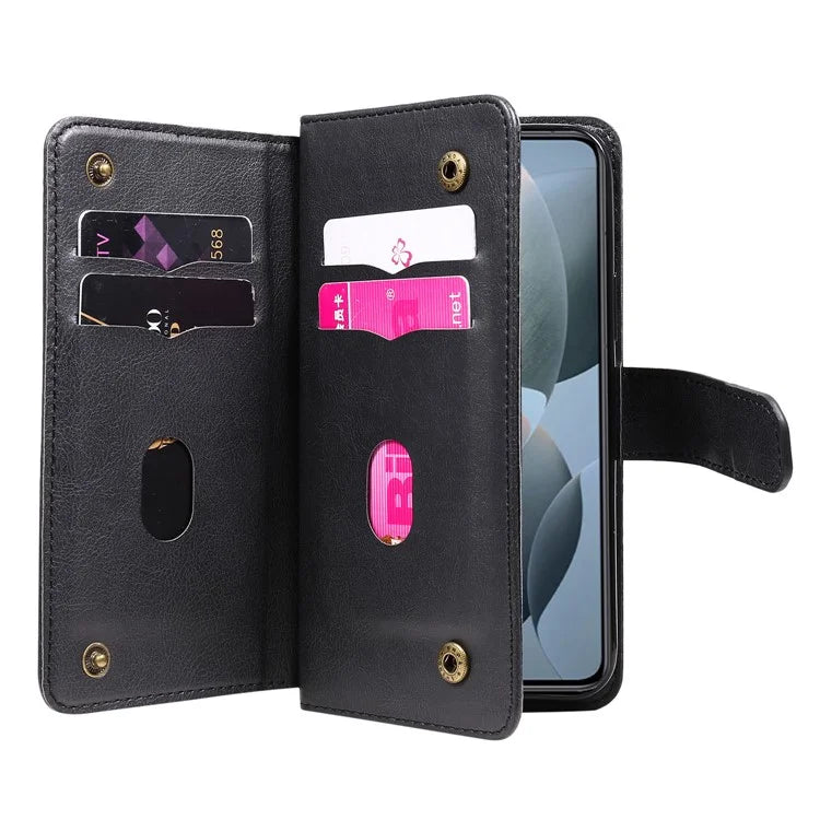 KT Multi-Functional Series-1 For Xiaomi 14T Case 10 Card Holder Leather Phone Cover Stand