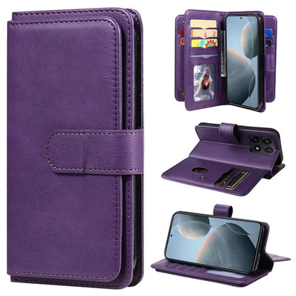 KT Multi-Functional Series-1 For Xiaomi 14T Case 10 Card Holder Leather Phone Cover Stand