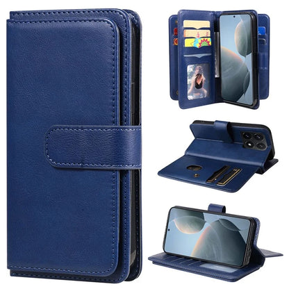 KT Multi-Functional Series-1 For Xiaomi 14T Case 10 Card Holder Leather Phone Cover Stand