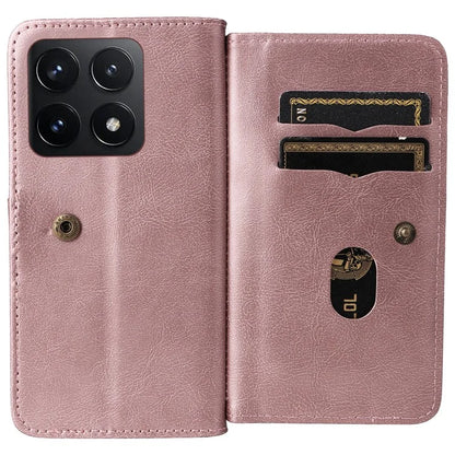KT Multi-Functional Series-1 For Xiaomi 14T Case 10 Card Holder Leather Phone Cover Stand