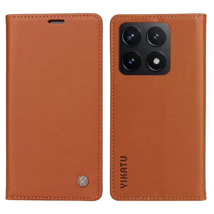 YIKATU YK-001 For Xiaomi 14T Case Stand Leather Phone Cover Strong Magnetic Closure