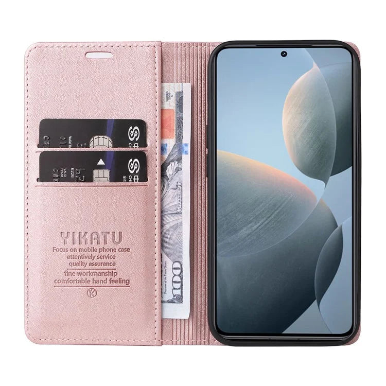 YIKATU YK-001 For Xiaomi 14T Case Stand Leather Phone Cover Strong Magnetic Closure