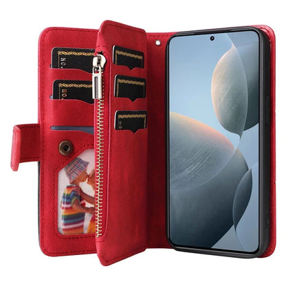 KT Multi-Function Series-5 For Xiaomi 14T Case Zipper Wallet Leather Phone Cover Stand