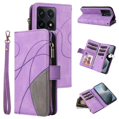 KT Multi-Function Series-5 For Xiaomi 14T Case Zipper Wallet Leather Phone Cover Stand