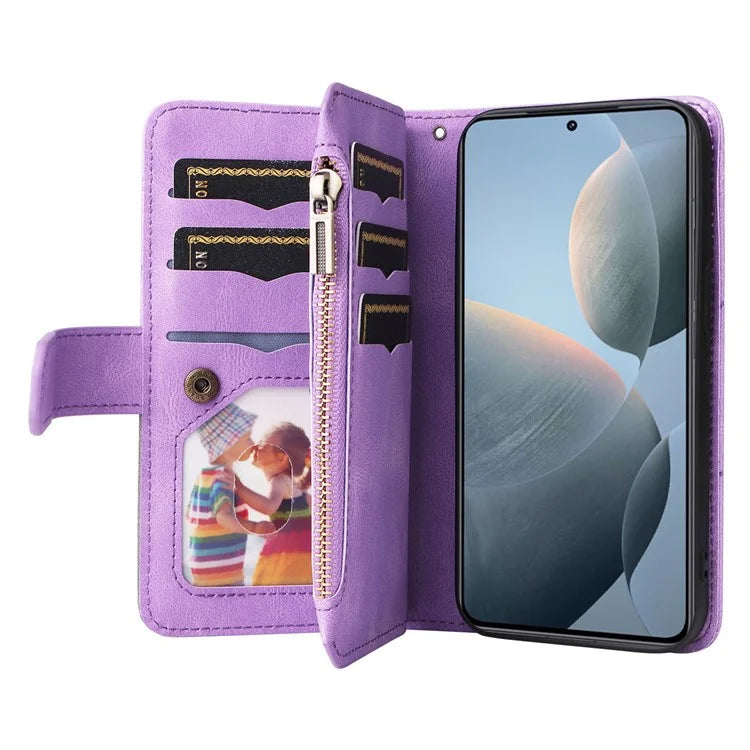 KT Multi-Function Series-5 For Xiaomi 14T Case Zipper Wallet Leather Phone Cover Stand
