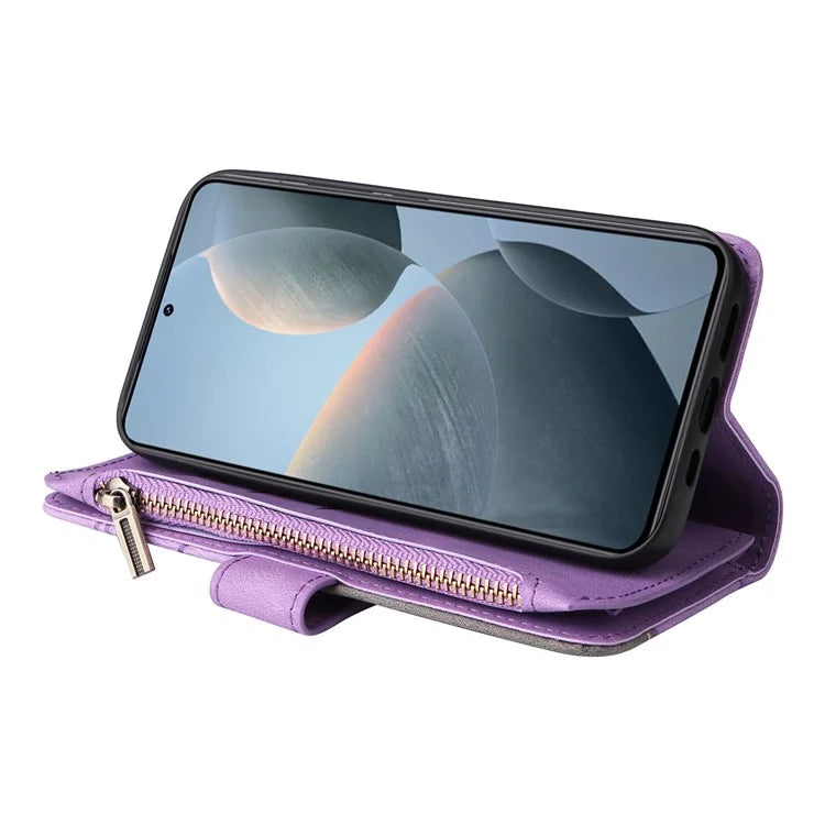 KT Multi-Function Series-5 For Xiaomi 14T Case Zipper Wallet Leather Phone Cover Stand