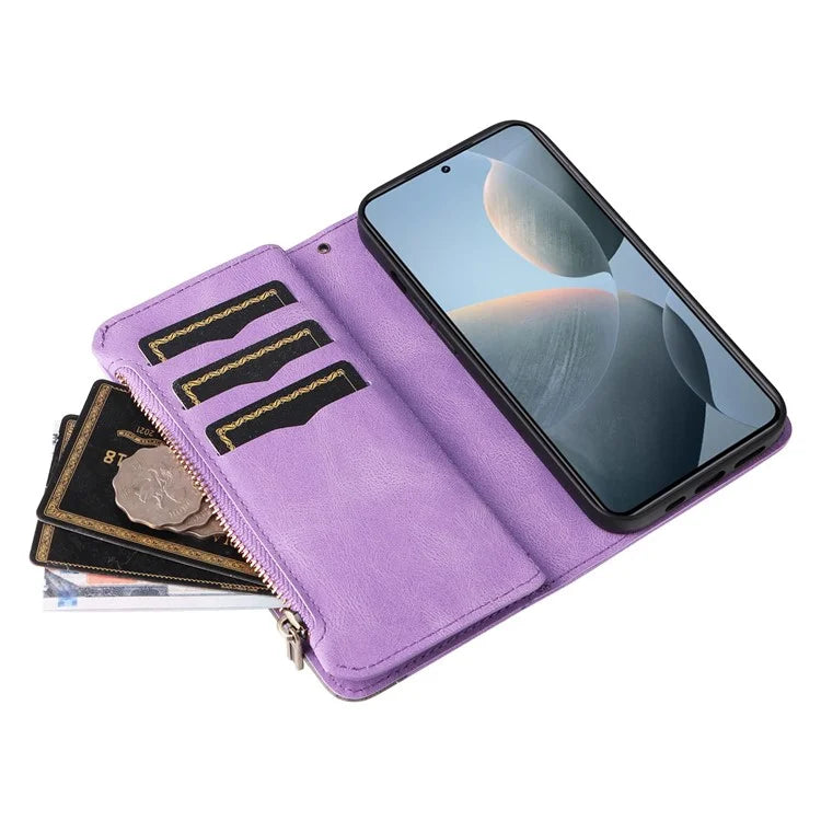 KT Multi-Function Series-5 For Xiaomi 14T Case Zipper Wallet Leather Phone Cover Stand