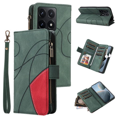 KT Multi-Function Series-5 For Xiaomi 14T Case Zipper Wallet Leather Phone Cover Stand