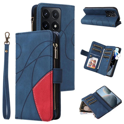KT Multi-Function Series-5 For Xiaomi 14T Case Zipper Wallet Leather Phone Cover Stand