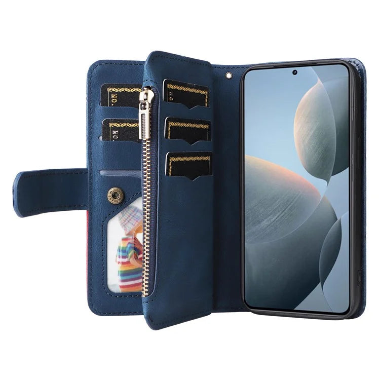 KT Multi-Function Series-5 For Xiaomi 14T Case Zipper Wallet Leather Phone Cover Stand