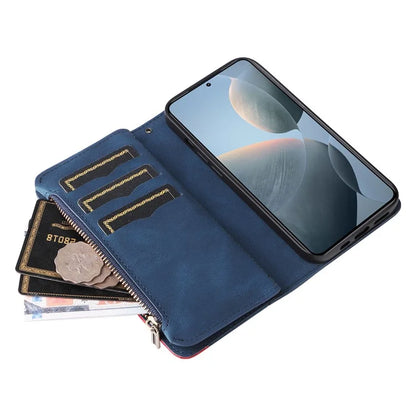KT Multi-Function Series-5 For Xiaomi 14T Case Zipper Wallet Leather Phone Cover Stand