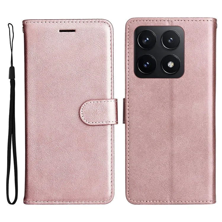 KT Leather Series-2 for Xiaomi 14T Case Solid Color Leather Phone Cover Wallet Stand