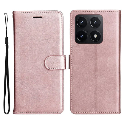 KT Leather Series-2 for Xiaomi 14T Case Solid Color Leather Phone Cover Wallet Stand