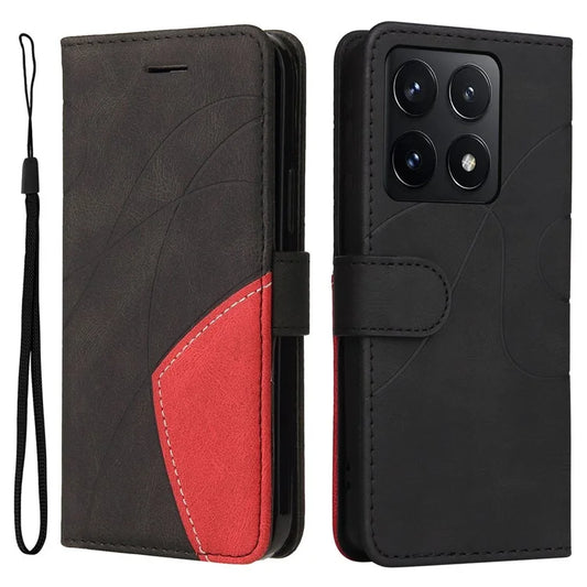 KT Leather Series-1 For Xiaomi 14T Leather Case Color Splicing Phone Cover Wallet Stand