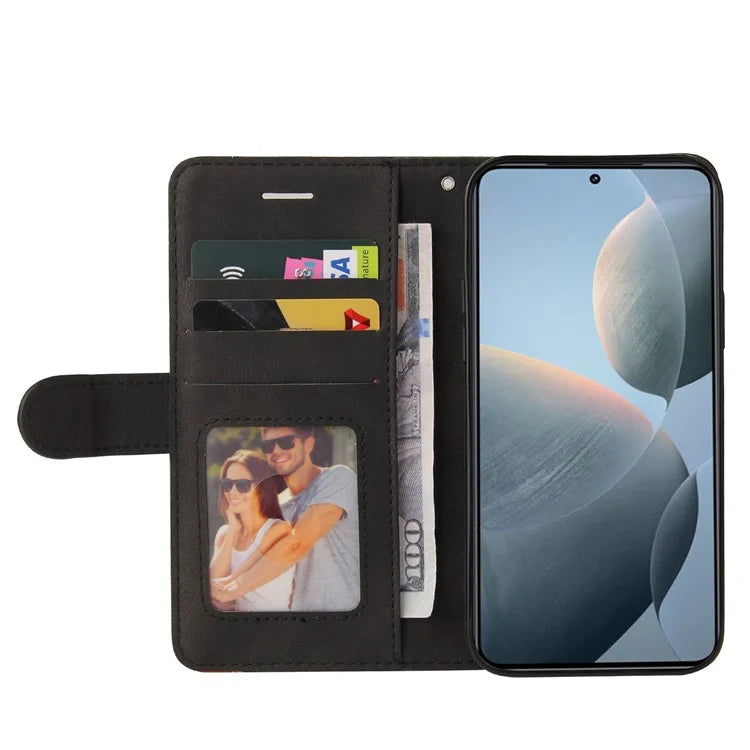 KT Leather Series-1 For Xiaomi 14T Leather Case Color Splicing Phone Cover Wallet Stand